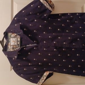 Denim & Flower short sleeve shirt with palm trees